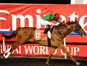 Animal Kingdom wins the 2013 Dubai World Cup.