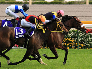 Apapane wins the Victoria Mile in Japan.
