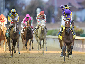 Awesome Feather wins the 2010 Breeders' Cup Juvenile Fillies.