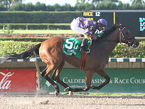 Awesome Feather wins the 2010 Susan's Girl Division of the Florida Stallion Stakes.