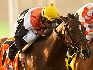 Banned wins the Del Mar Derby 2011.