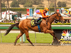 Beholder wins the 2013 Santa Anita Oaks.