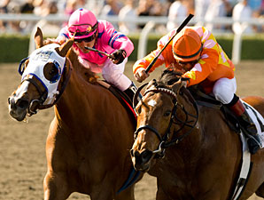 Blind Luck wins the 2010 Las Virgenes.