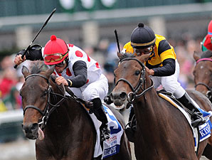 Brilliant Speed wins the 2011 Blue Grass Stakes.