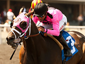 Comma to the Top wins the Los Angeles Stakes.