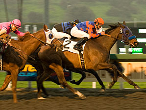 Crisp wins the 2010 Santa Anita Oaks.