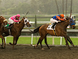 Crisp wins the 2010 Santa Anita Oaks.