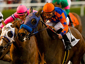 Crisp wins the 2010 Santa Anita Oaks.