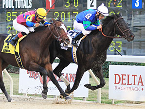 Decisive Moment wins the 2011 Delta Mile.