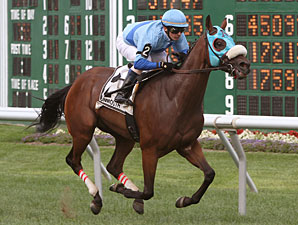 Deputy Fling wins the Gilded Time Stakes.