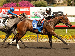 Doinghardtimeagain wins the Melair Stakes.