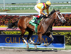 Dreaming of Julia wins the 2013 Gulfstream Oaks.