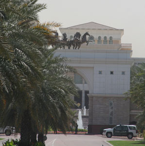 The entrance to Sheikh Mohammed's palace. (Photo Credit: Michele MacDonald)