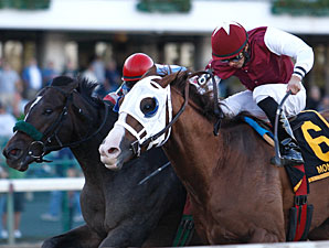 Etched wins the 2010 Monmouth Cup.