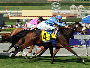 Flotilla wins the 2012 Juvenile Fillies Turf.