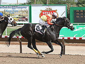 Frisky Ricky wins the 2014 Sandra Hall Grand Canyon Handicap.