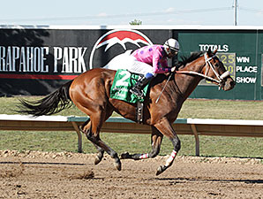 Get Happy Mister wins the 2014 Arapahoe Park Classic.