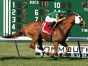 Get Serious wins the 2010 Monmouth Stakes.