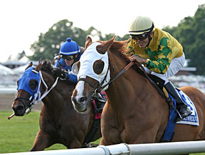 Get Serious wins the 2012 Red Bank Stakes.