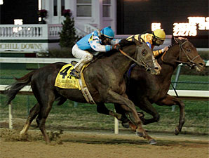 Giant Oak wins the 2010 Clark Handicap via disqualification.