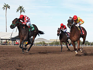 Glenco Kid wins the 2012 Lost in the Fog Juvenile Stakes.