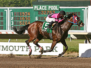 Hop Skip and Away wins the 2013 John J. Reilly Handicap.