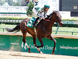 Ice Cream Silence wins the 2012 Optimistic Gal Stakes.