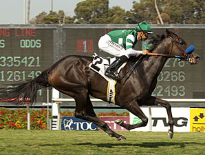 Lady of Shamrock wins the 2012 American Oaks.