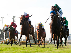 Lady of Shamrock wins the 2012 American Oaks.