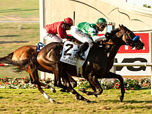 Lady of Shamrock wins the 2012 Del Mar Oaks.
