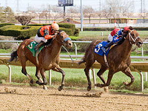 Luck With a Kiss wins the 2011 Land of Lincoln Stakes.
