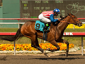May Day Rose wins the Railbird Stakes.