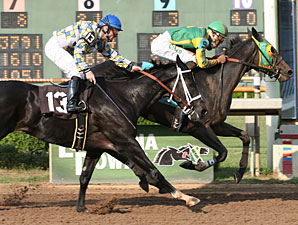 Muffin with Francisco Torres aboard outduels Dubai Star to win the $150,000 Elge Rasberry Stakes at Louisiana Downs.