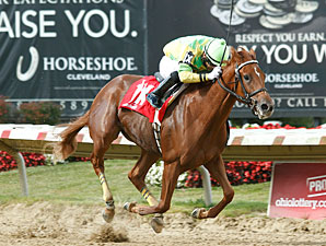 Needmore Flattery wins the 2013 John W. Galbreath Stakes.