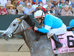 On Fire Baby wins the 2013 Apple Blossom.