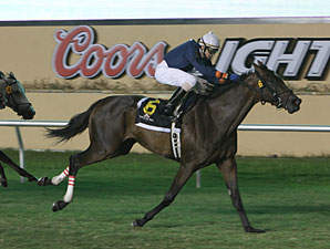 Patty's Pride wins the Ricks Memorial Stakes.