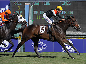 Pontchatrain with Gary Stevens wins the 2013 Ken Maddy Stakes
