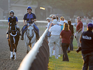 Rachel Alexandra works at Saratoga, July 5, 2010.