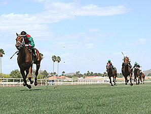 Red Zeus wins the 2014 Dwight D. Patterson Handicap.