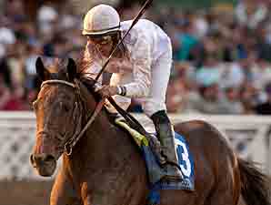 Ron the Greek wins the 2012 Santa Anita Handicap.