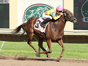 Second Street City wins the 2013 Hoist Her Flag Stakes.