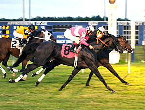 Skipping Town wins the 2011 Matron Stakes at Evangeline Downs.