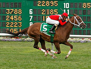 Suzzona wins the 2011 Candy Eclair Stakes.