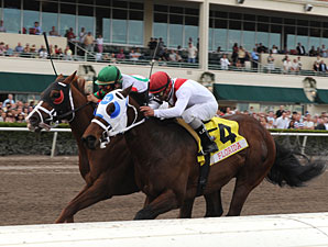 This Ones For Phil wins the 2010 Sunshine Millions Sprint.