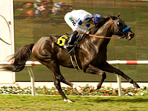 Twirling Candy wins the 2010 Del Mar Derby.