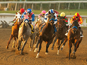 Twirling Candy wins the 2011 Strub.