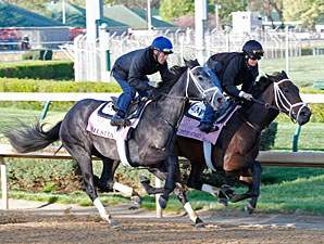 Unlimited Budget (inside) and Silsita, Churchill Downs, April 20, 2013.