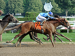V. E. Day wins the 2014 Curlin Stakes.