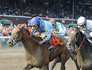 V. E. Day wins the 2014 Curlin Stakes.