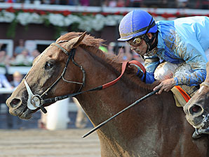 V. E. Day wins the 2014 Curlin Stakes.